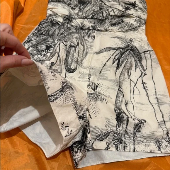 Dior Black and White Graphic Print jumpsuit shorts - Picture 2 of 7